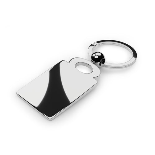Creepy Teddy 'He Kexisdad' Rectangle Photo Keyring — Gothic Horror Metal Keychain