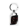 Creepy Teddy 'He Kexisdad' Rectangle Photo Keyring — Gothic Horror Metal Keychain