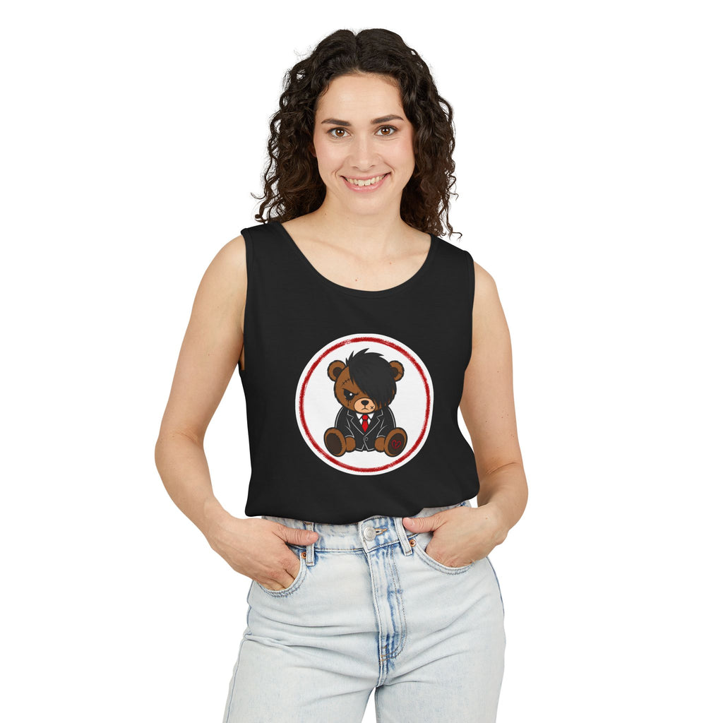 Don't Care Bear Tank Top — 'REXISD3AD' Graphic