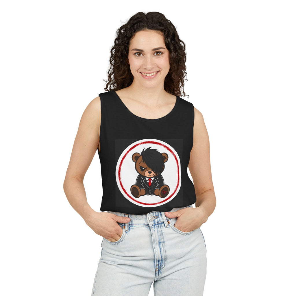 Emo Teddy Bear Tank Top — 'REXISD3AD' Graphic