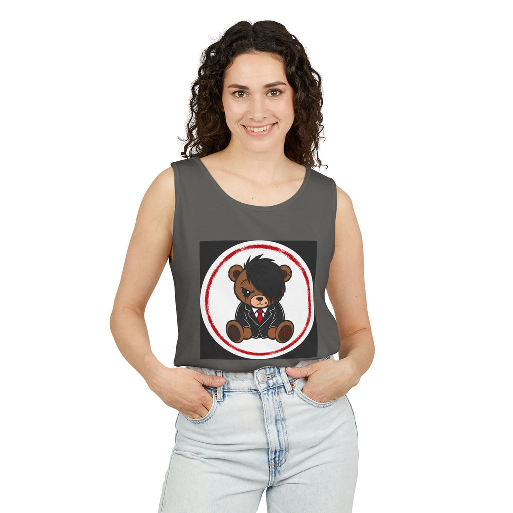 Emo Teddy Bear Tank Top — 'REXISD3AD' Graphic